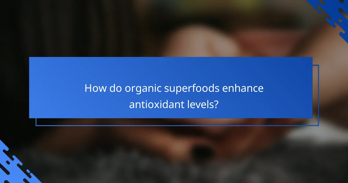 How do organic superfoods enhance antioxidant levels?