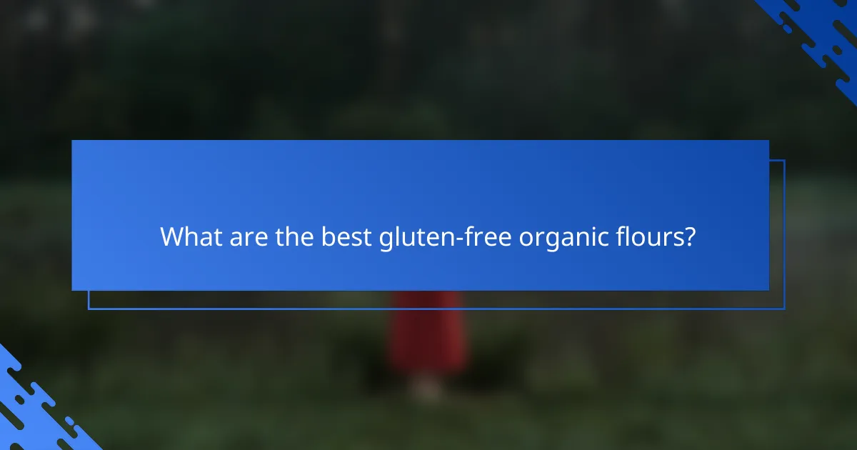 What are the best gluten-free organic flours?
