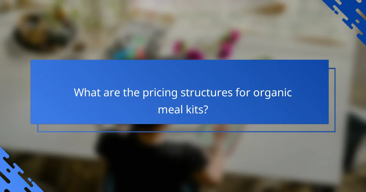 What are the pricing structures for organic meal kits?