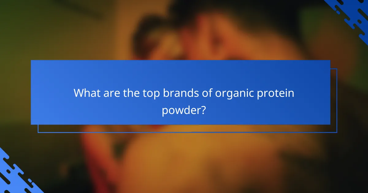What are the top brands of organic protein powder?